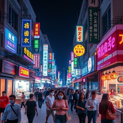 石井夜间街头