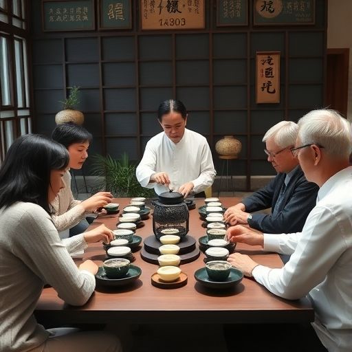 喝茶上课场景