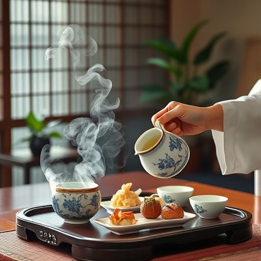 茶艺师冲泡茶叶场景