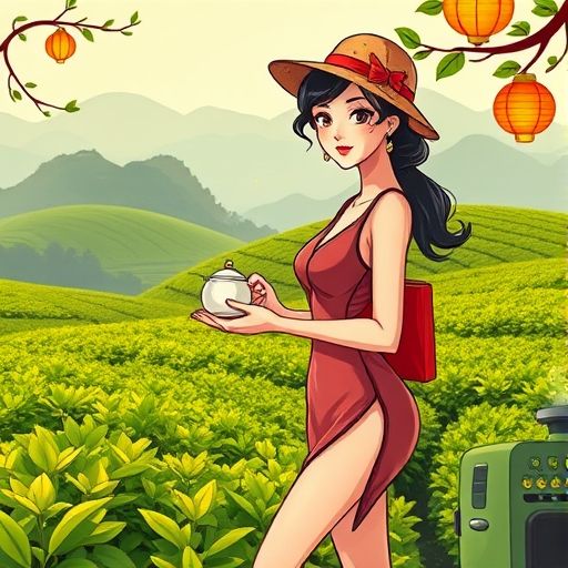 外卖员送茶上门画面
