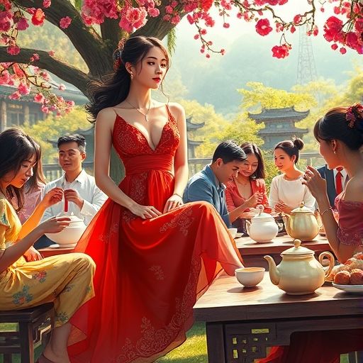 茶友们线下品茶的欢乐画面