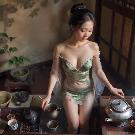 老王展示自己冲泡的碧螺春成品