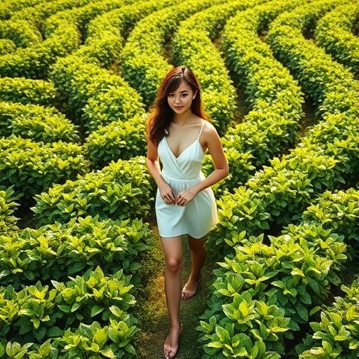 茶农在春季采摘嫩茶的场景