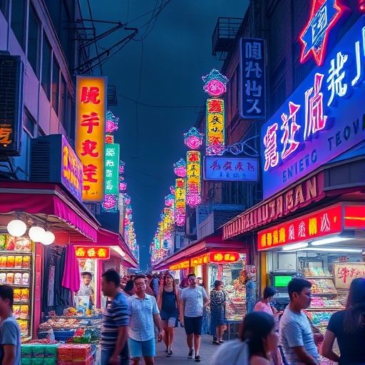 广州夜市热闹场景