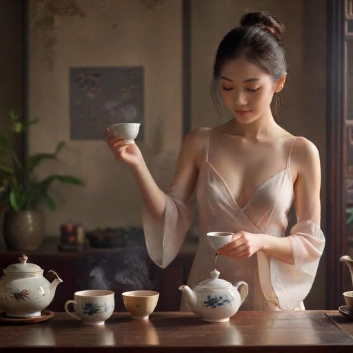茶艺师优雅动作展现茶道之美