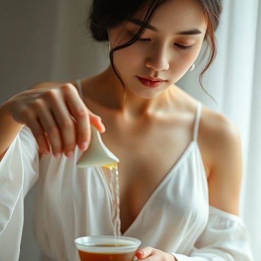 茶艺师专注泡茶瞬间