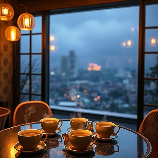 广州天河品茶喝茶工作室夜景