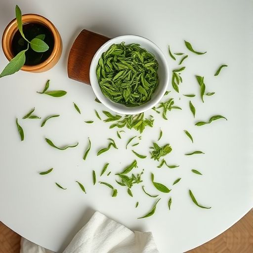 茶肆为顾客准备的新茶嫩茶品鉴桌面