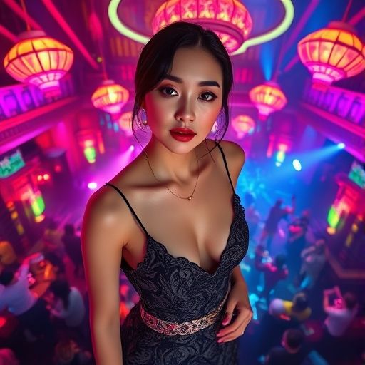 广东悦来香夜场舞池的炫彩场景