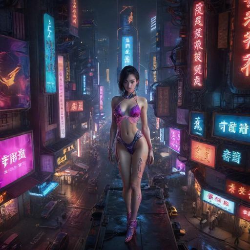 夜幕下的城市夜生活场景