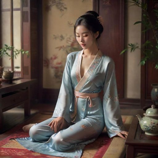 茶艺师在广州品茶工作室表演茶艺