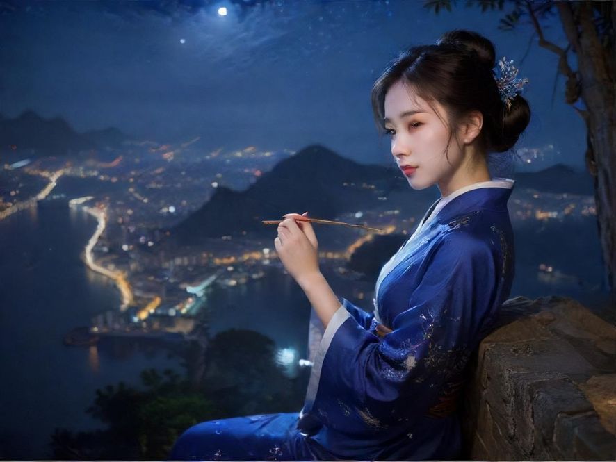 夜色中的罗湖街头