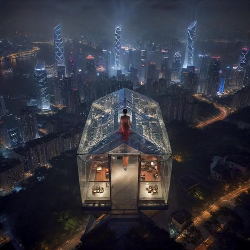 深圳茶肆夜景，散发高端氛围