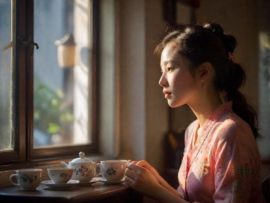 上海茶艺师优雅冲泡茶叶瞬间