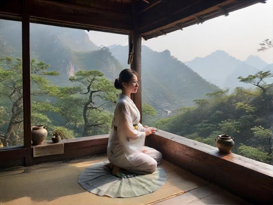 深圳南山一处典雅私密的茶社包厢内部，光线柔和，装饰精致，让人感受到温馨与放松。