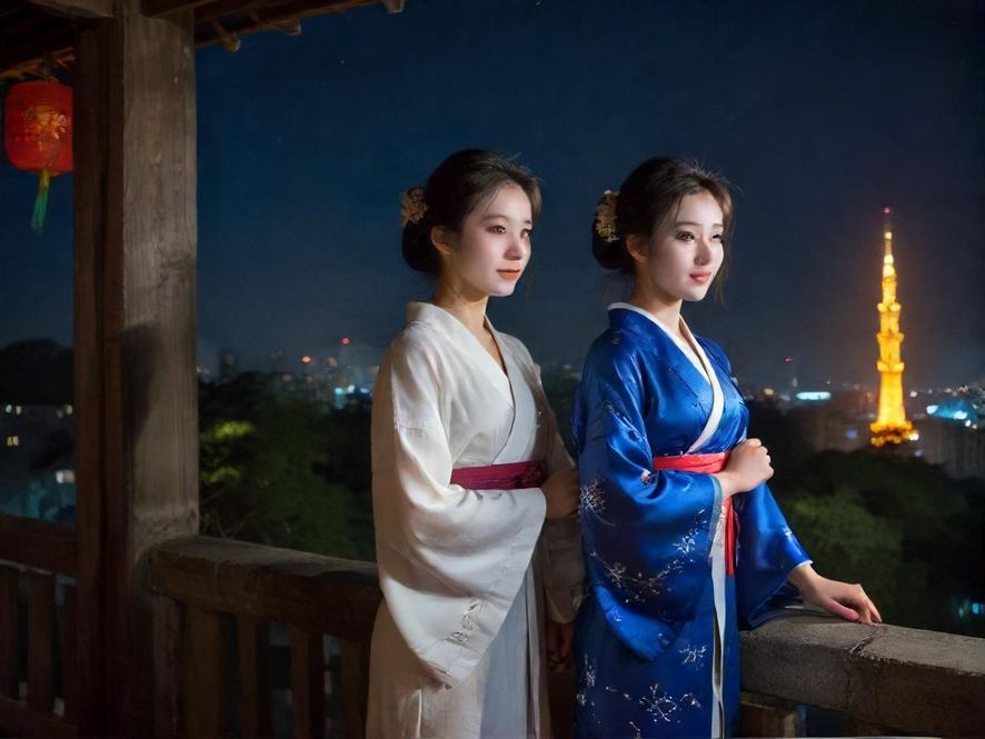 广州夜场繁华街景夜景图