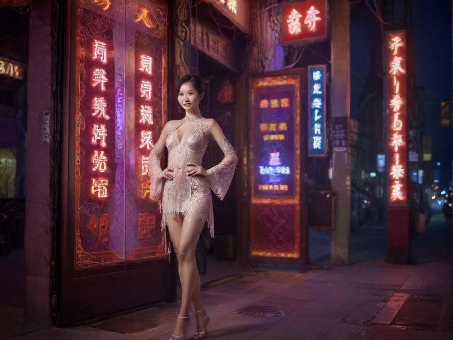 罗湖夜色下的娱乐场所入口