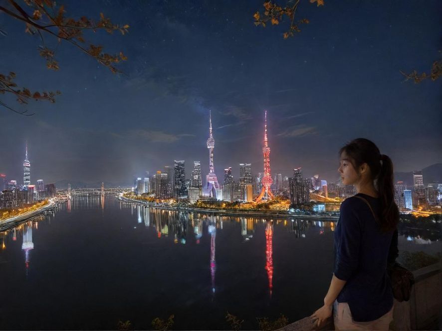 深圳夜场会所的霓虹夜景氛围