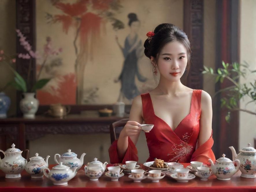 品茶社交活动现场氛围展示