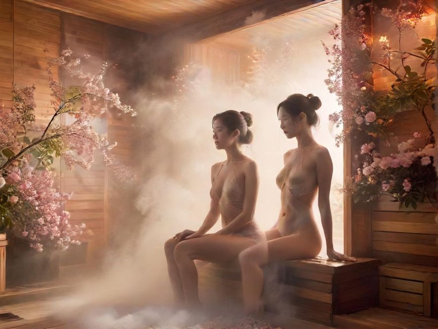 百花丛桑拿房蒸汽氛围