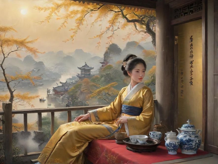 金丝阁休息区温馨茶室氛围