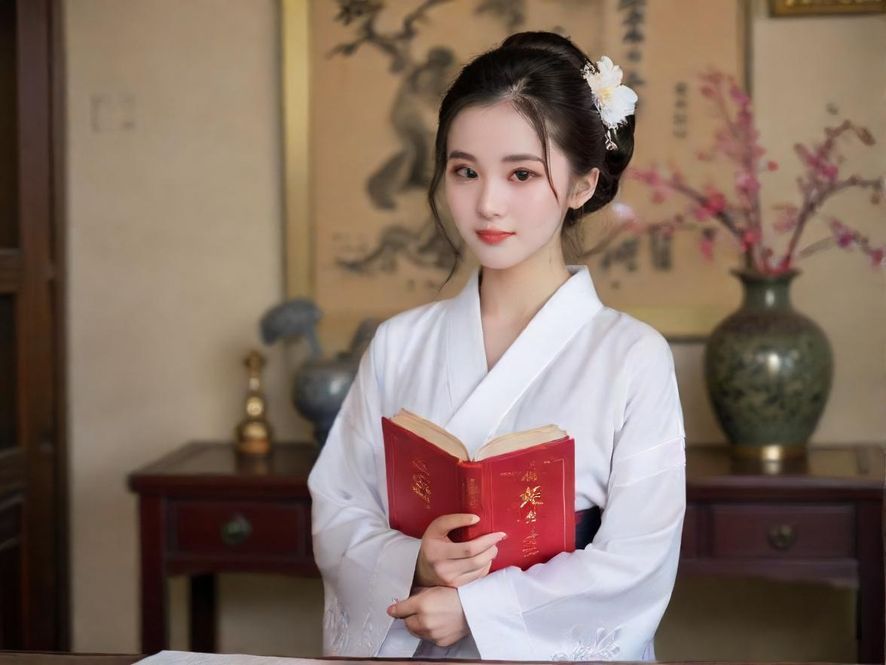 在一家设计精美的私人会所内，一位优雅的女性与一位男士轻松地交谈着，氛围宁静而舒适。