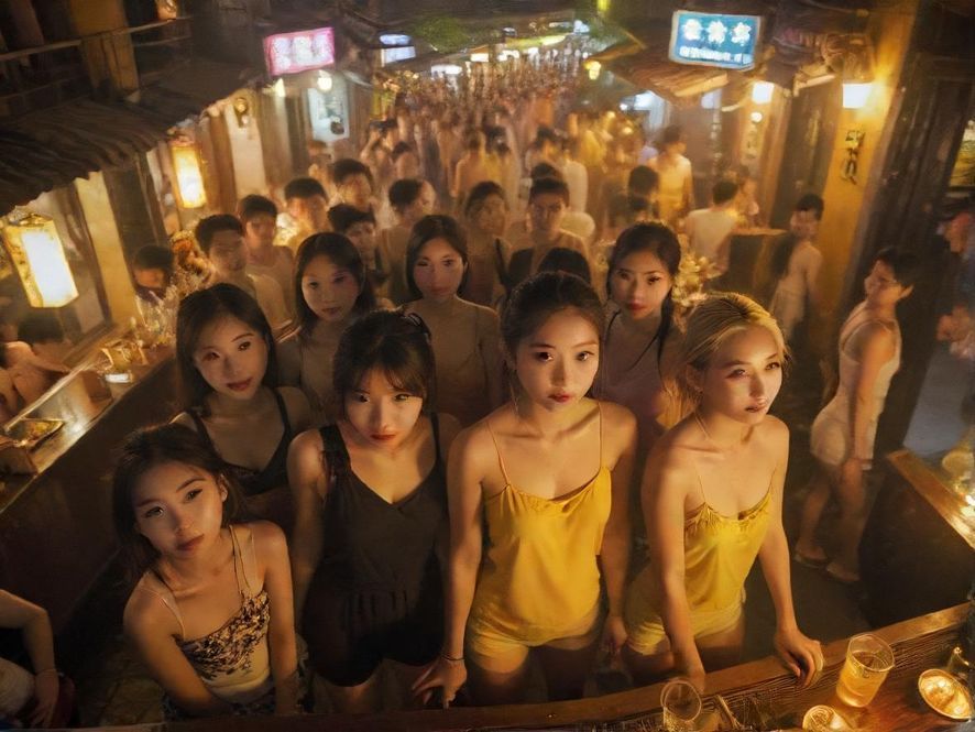 广州夜生活酒吧街实景
