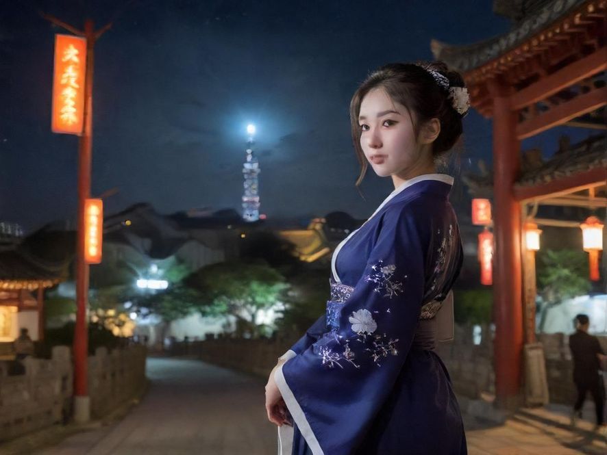 一张俯视视角的赛博朋克风格城市夜景，暗示探索与发现