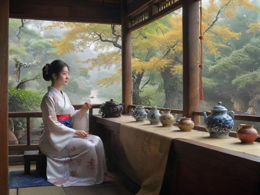 广州高端茶社内景