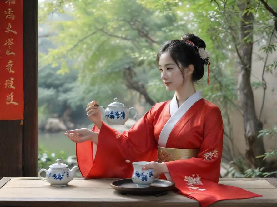 雅致的茶室一角