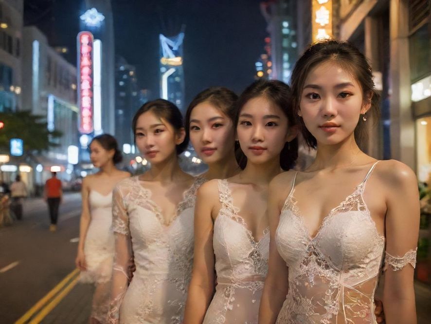深圳夜生活街头一角，展现城市活力与休闲氛围