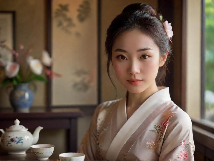 广州品茶私享时刻 异域风情茶艺师