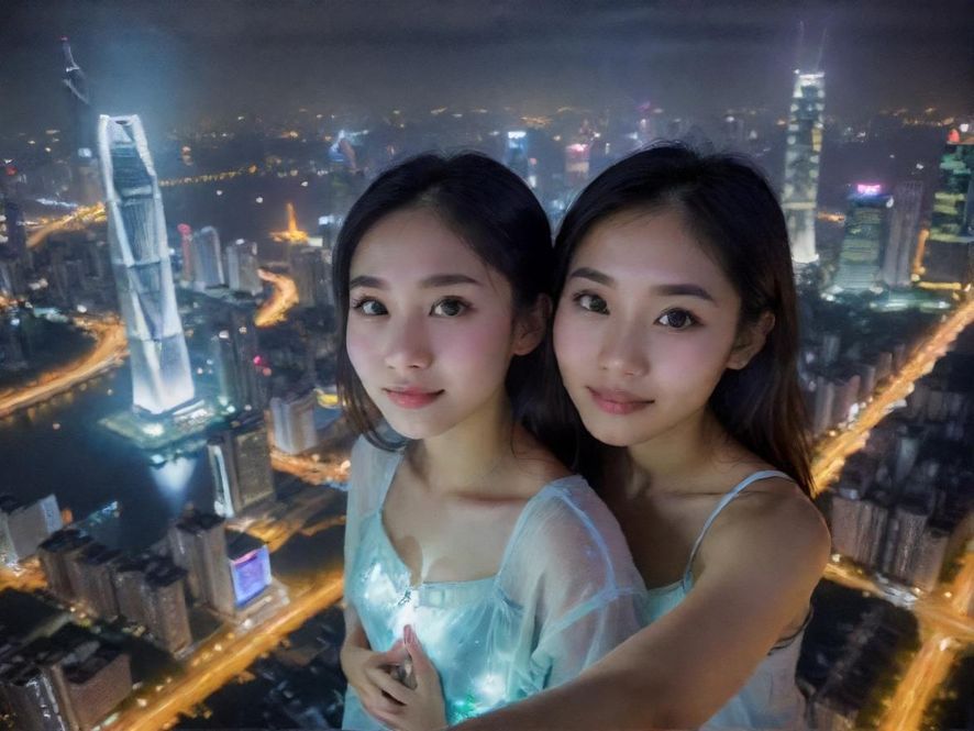 广佛城市夜景，灯火辉煌，充满无限可能