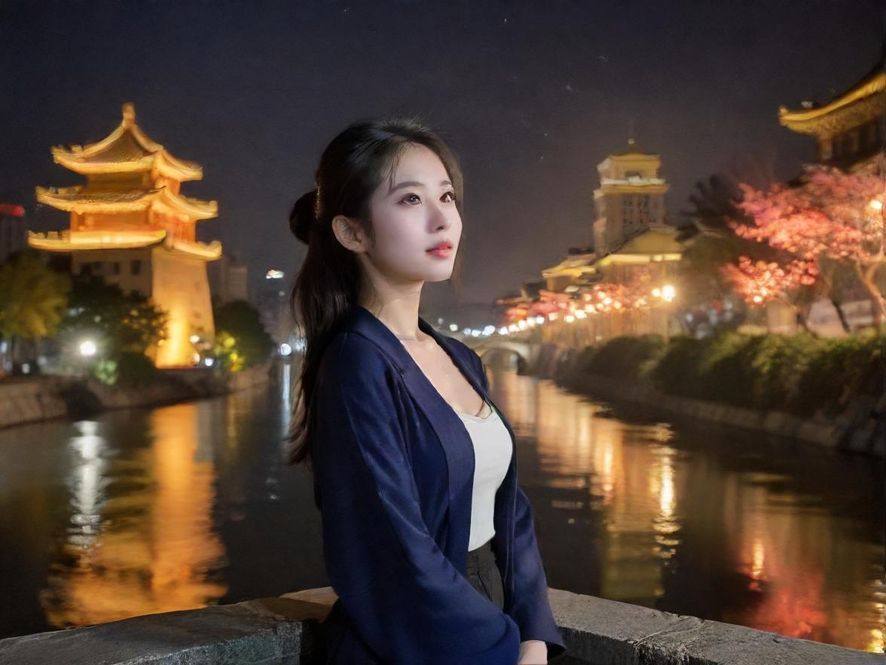 广州某休闲会所入口夜景
