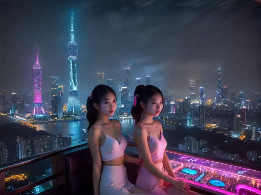广州夜景与阡陌社区论坛用户互动场景