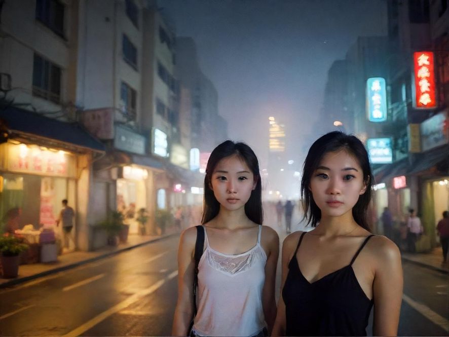 广东夜幕下的都市风情