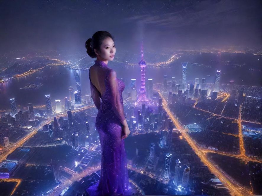 郑州夜色下的城市景观