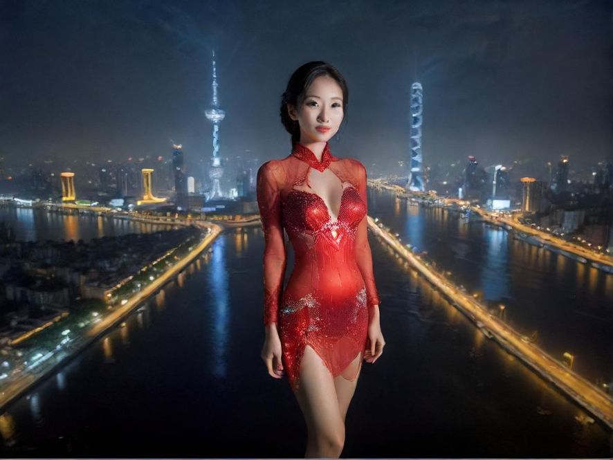 广州璀璨夜景下的休闲场所