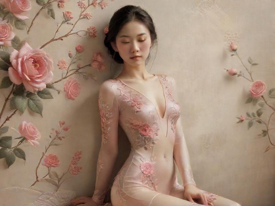 一幅描绘身心放松，充满宁静氛围的写意插画