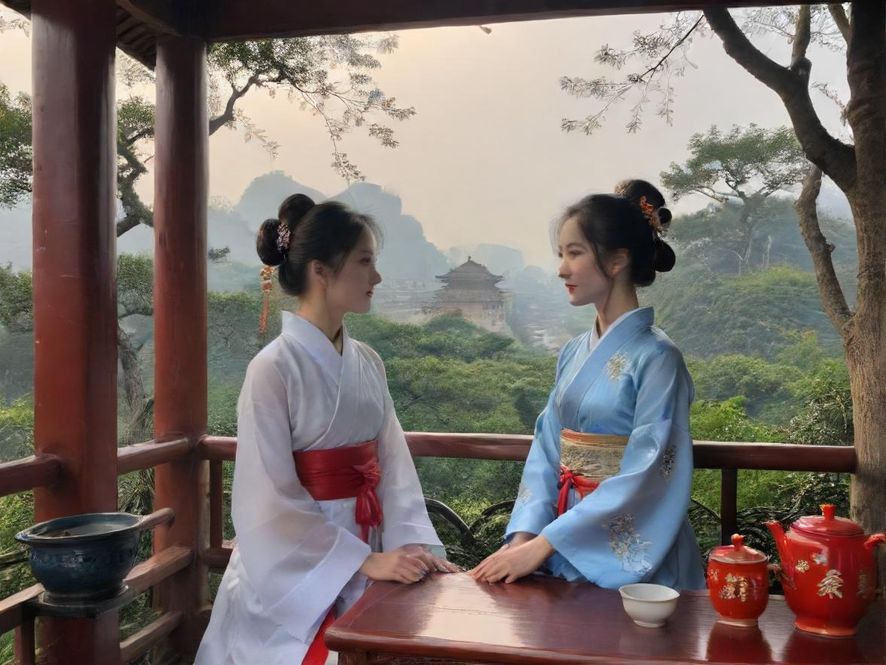 莞式会所茶艺表演实景