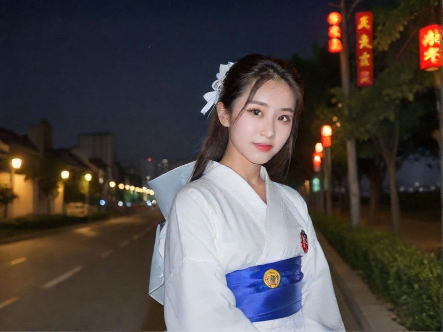 城市街道上闪烁霓虹灯的夜场入口