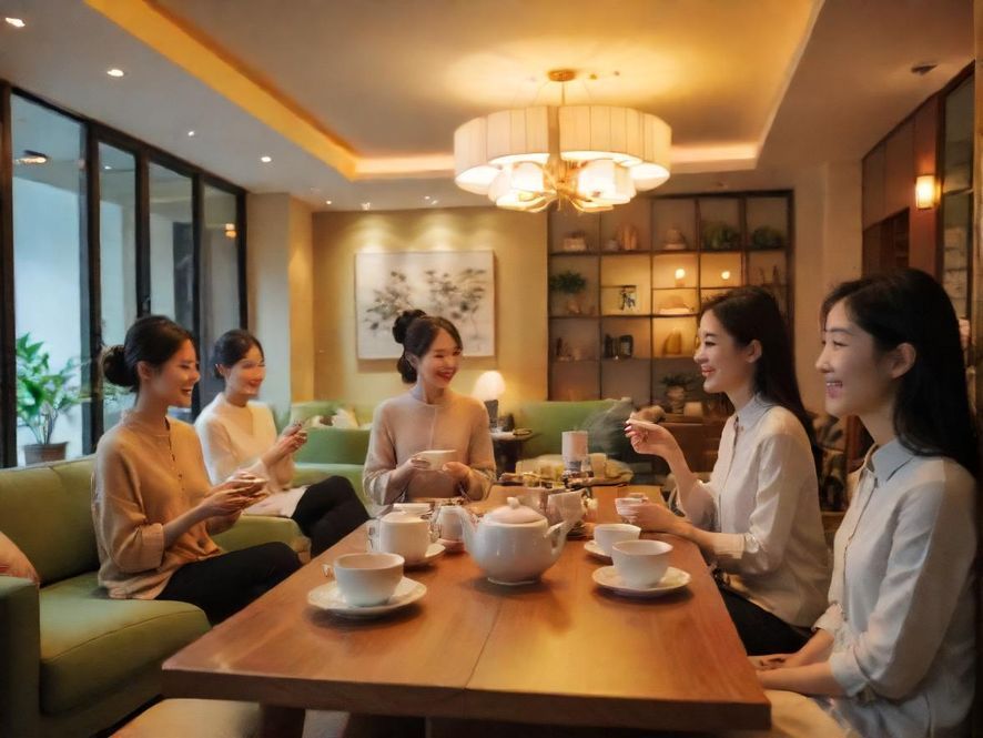 广州天河茶友微信看图交流轻松茶室聚会