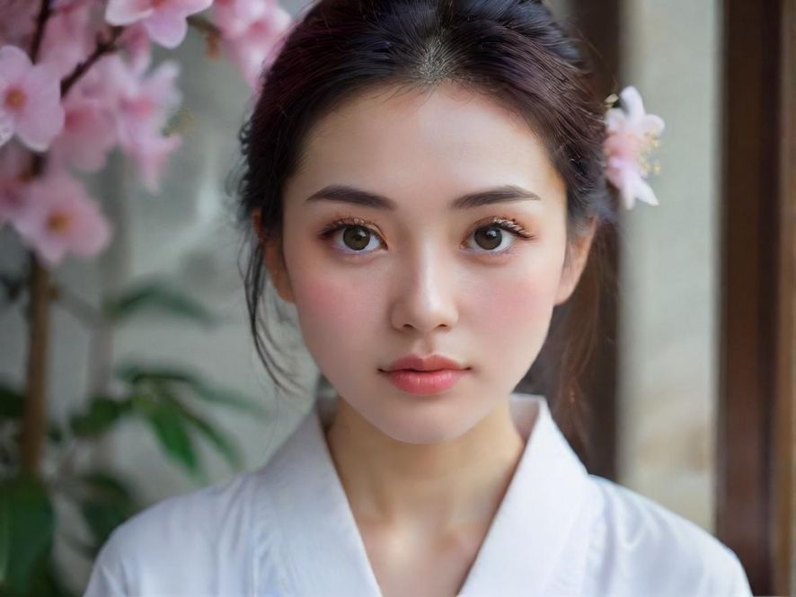 一位女性闭着眼睛，享受着充满细腻泡沫的豪华牛奶浴，神态宁静放松，画面充满唯美与滋养的氛围。