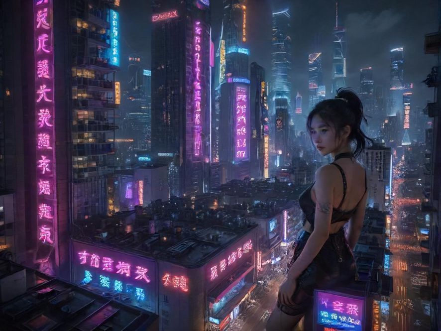 霓虹闪烁的都市夜景,仿佛在召唤你探索其中的秘密。