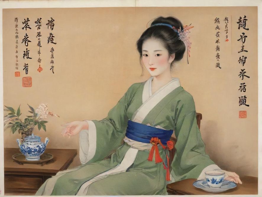 一位优雅女士在私密会所中享受精致的休闲时光